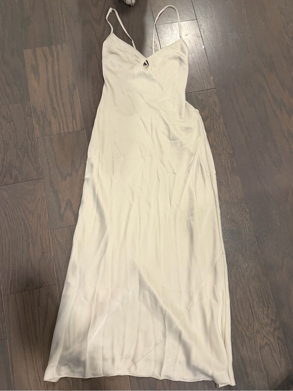 Aritzia - Elegant Cream Slip Dress with open back